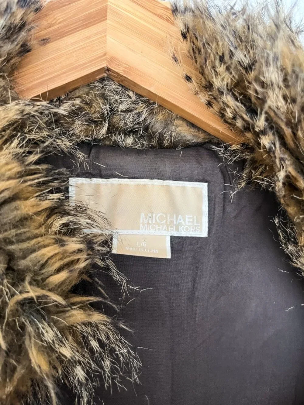 Michael Kors Brown Faux Fur Vest — Size L, EUC